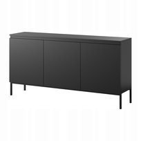 Komoda trzydrzwiowa Bemmi 150 cm czarna z czarnymi nogami - Selsey Design