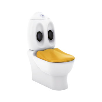 Kompakt WC CREAVIT z żółtą deską soft-close dla dzieci w przedszkolu DUCKY, biały - Creavit