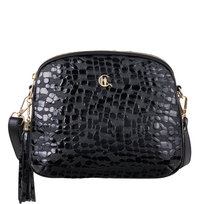 Kompaktowa listonoszka Canaletto ze skóry naturalnej z efektem imitacji kropli i złotymi wykończeniami TD808s258