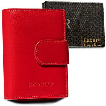 Kompaktowy portfel damski, czerwony, Rovicky - Rovicky