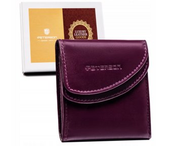 Kompaktowy skorzany portfel damski na zatrzask - Peterson