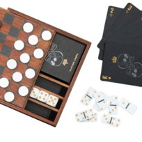 Kompaktowy Zestaw Gier Delux Kości Karty Warcaby Domino Gry Turystyczne, kości RPG