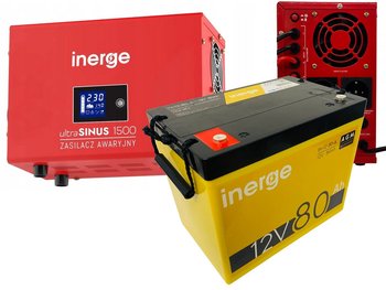 Komplet 12V 80Ah INERGE AGM i ultraSINUS 1500W - Inerge