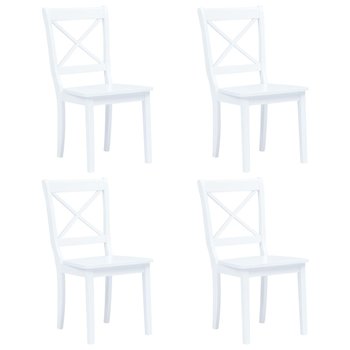 Komplet 2 krzeseł lite drewno kauczukowe białe 45, - Zakito Europe