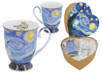 Komplet 2 kubków porcelanowych w sercu - V. van Gogh, Gwiaździsta noc 280 ml, Carmani - Carmani