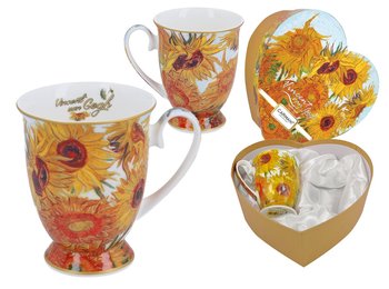 Komplet 2 kubków porcelanowych w sercu - V. van Gogh, Słoneczniki 280 ml, Carmani - Carmani