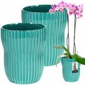 KOMPLET 2szt DONICZKA DONICA OSŁONKA Fi 11,5cm RYFLOWANA DO KWIATÓW ROŚLIN&nbsp;-&nbsp;Kotarbau