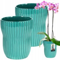 KOMPLET 2szt DONICZKA DONICA OSŁONKA Fi 11,5cm RYFLOWANA DO KWIATÓW ROŚLIN