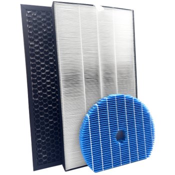 Komplet 3 filtrów: wody UZ-HG6MF, HEPA UZ-HD4HF i węglowego UZ-HD4DF do oczyszczaczy powietrza SHARP UA-HG40E-L UA-HG40E-T FA26 - ZEYXO