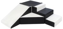 Komplet 4 dużych klocków EPS+PE do zabawy,żłobków,przedszkoli, dziecko (czarny - biały)