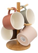 Komplet 4 kubków ceramicznych na stojaku Nature 380ml, Secret de Gourmet Secret de Gourmet