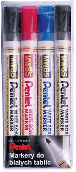 Komplet 4 markerów do białych tablic, MW85-4 - Pentel