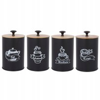 Komplet 4 Pojemników Kawa Herbata Cukier Sól 16X9,5Cm Brunbeste Bb-2681 (Na BRUNBESTE