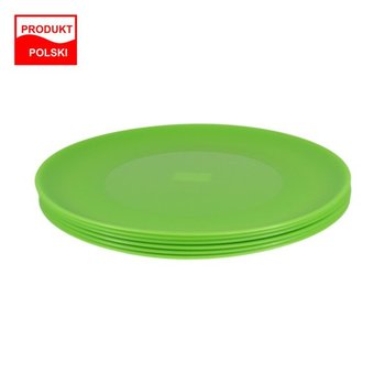 Komplet 6 talerzy dużych okrągłych 25,5 cm zielone bez BPA - SAGAD