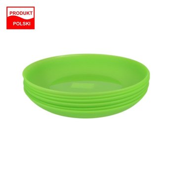 Komplet 6 talerzy okrągłych 18 cm zielone bez BPA - SAGAD