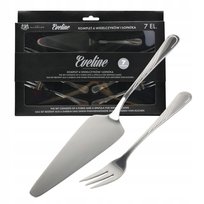 Komplet 6 Widelczyków Do Ciasta I Łopatka Zestaw Eveline Sztućce Połysk