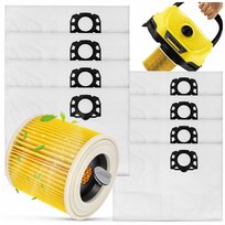 KOMPLET 8x WORKI FILTR POWIETRZA DO ODKURZACZA PRZEMYSŁOWEGO KARCHER WD3