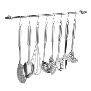 Komplet akcesoriów kuchennych TADAR Paula i reling, srebrny, 8 elementów, 54 cm - Tadar