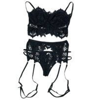  Komplet Bielizna Stanik Koronka Pas Biustonosz Majtki