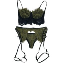  Komplet Bielizna Stanik Koronka Pas Biustonosz Majtki