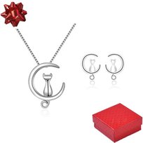 komplet biżuterii srebrnej 925 Zestaw biżuterii damskiej prezent Pudełko