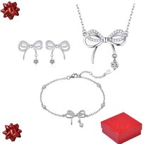 Komplet biżuterii srebrnej 925 Zestaw biżuterii damskiej prezent Pudełko