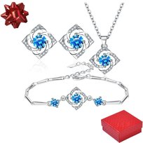 komplet biżuterii srebrnej 925 Zestaw biżuterii damskiej prezent Pudełko