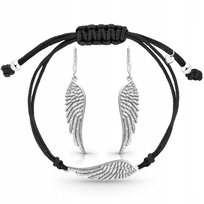 Komplet biżuterii srebrnej bransoletka kolczyki srebro 925 pudełko torebka