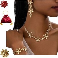 Komplet biżuterii złotej zestaw złoty dla Kobiet pozłacany na Prezent 4 elementy