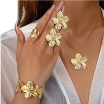 Komplet biżuterii złotej zestaw złoty dla Kobiet pozłacany na Prezent 5 el.