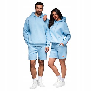 Komplet dresowy dla par bluza z kapturem i szorty błękitny Z110 V8 r XS/S - Ombre