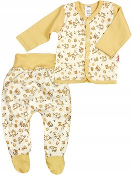 KOMPLET KAFTANIK + PÓŁŚPIOCH OSIOŁEK BEŻ  62 KLEKLE - KLEKLE