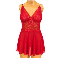  Komplet Koronkowa Bielizna Damska Koszulka Koronka Stringi