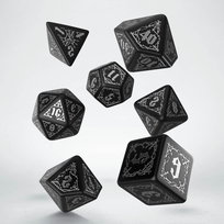Komplet kości, Krwiopijców, czarno-srebrny, Q-Workshop, kości RPG Q-WORKSHOP