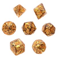 Komplet kości RPG - Gęsty rdzeń - Złote kości do gry REBEL