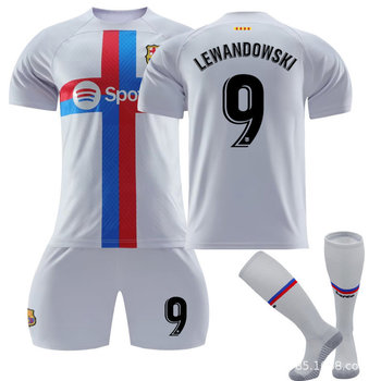 Komplet Koszulek Wyjazdowych Barcelona Nr 9 Zestaw Piłkarski Lewandowski（24 Jardów Dzieci）