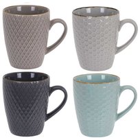 Komplet kubków ceramicznych, 300 ml, EXCELLENT HOUSEWARE, 4 sztuki EH Excellent Houseware