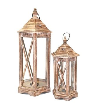 Komplet lampionów Candela, brązowy, 2 elementy - Pigmejka
