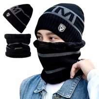 Komplet Męski Tunel Ciepły - Czapka + Komin | Zima