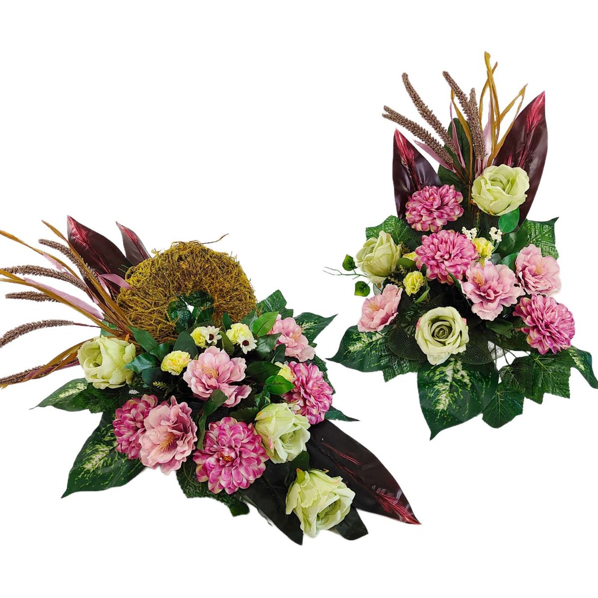 Komplet na grób W13009-4 stroik na cmentarz+bukiet - Inna marka | Sklep ...