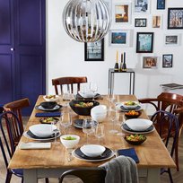  Komplet obiadowy Harena 18-elementowy biało-czarny LUMINARC