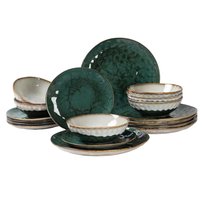 Komplet Obiadowy Ombres dla 6 Osób 18 Elem. Green Grey MPLCo