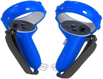 KOMPLET: Ochronka do kontrolerów + uchwyt do Oculus Quest 2 - Niebieski - Vortex Virtual Reality