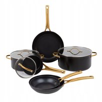 Komplet patelni i garnków z powłoką Qualum Basic Royal 9-elementowy AMBITION