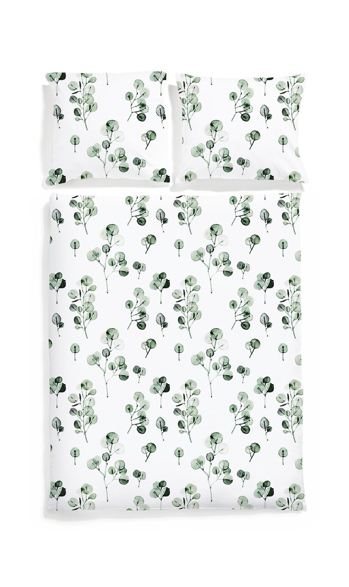 Komplet pościeli dwustronnej WHITE POCKET Eukaliptus, 220x200 cm