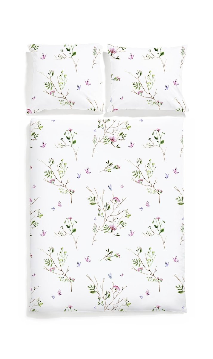 Komplet pościeli dwustronnej WHITE POCKET Ogród, 160x200 cm