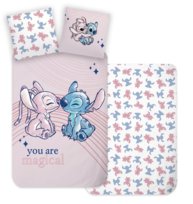 Komplet pościeli dziecięcej 100x135 do łóżeczka Lilo i Stitch kolor różowy