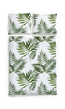 Komplet Pościeli White Pocket Palmy 160x200 Cm 2 Poszewki Na