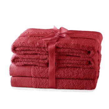 Komplet ręczników AMELIAHOME, czerwony, 6 szt.  - AmeliaHome