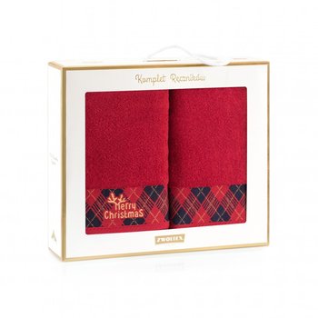 Komplet ręczników RUDOLF 50x90 70x140 czerwony - Zwoltex